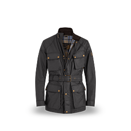 Belstaff Trialmaster Jacke aus Wax Cotton fur Herren in black gotlands