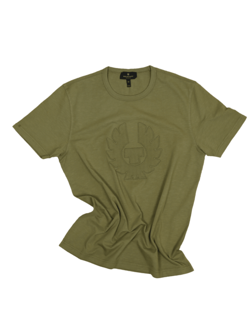 Belstaff Applique T-Shirt Man, vintage olive
