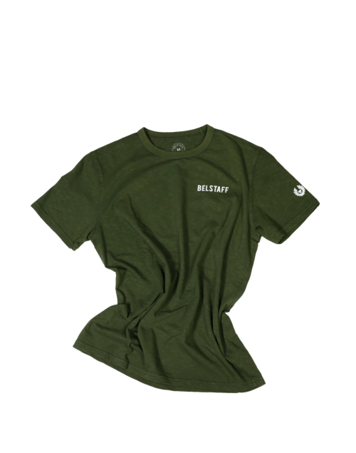 Belstaff Checkered Border T-Shirt Man, rifle green