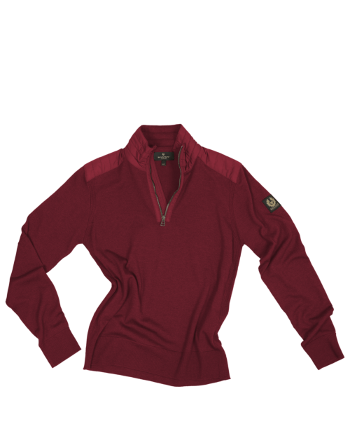 Belstaff Kilmington Half Zip Man, oxblood
