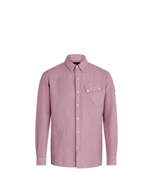 Belstaff Linen Pitch Shirt Man, lavender