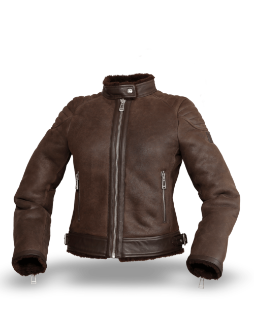 Belstaff Mollison Shearling Jacket Lady, dark brown