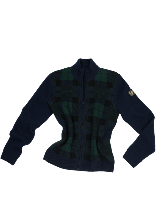 Belstaff Night Watch Zip Cardigan Man, navy/pine/black