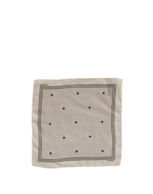 Belstaff Polka Dot Stripe Phoenix Bandana, off white/navy