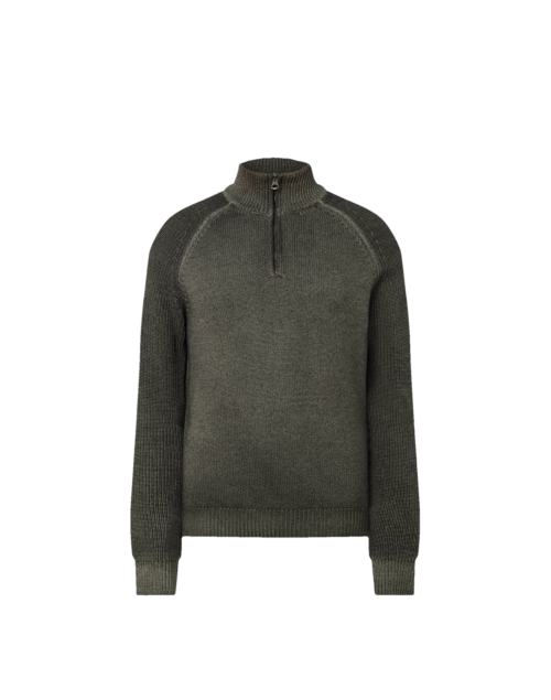 Belstaff Garment Dye Aspect Quarter Zip Man, khaki green