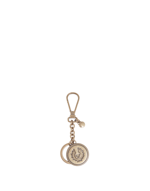Belstaff Harding Metal Keyring, antique brass