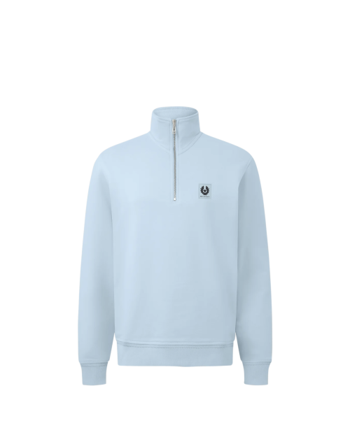 Belstaff Quarter Zip Sweatshirt Man, sky blue