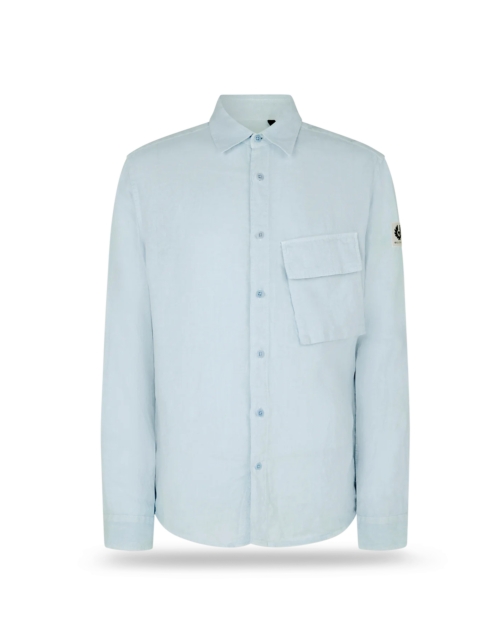 Belstaff Scale Linen Shirt Man, sky blue