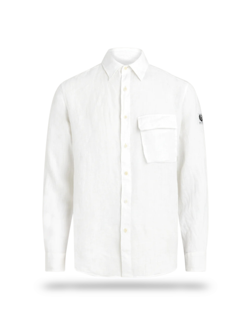 Belstaff Scale Linen Shirt Man, white
