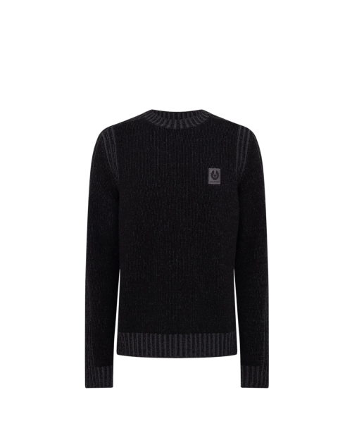 Belstaff Seasonal Watch Crewneck Jumper Man, black/ tornado grey