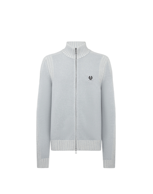 Belstaff Seasonal Watch Zip Jumper Man, quarry blue/ silver birch