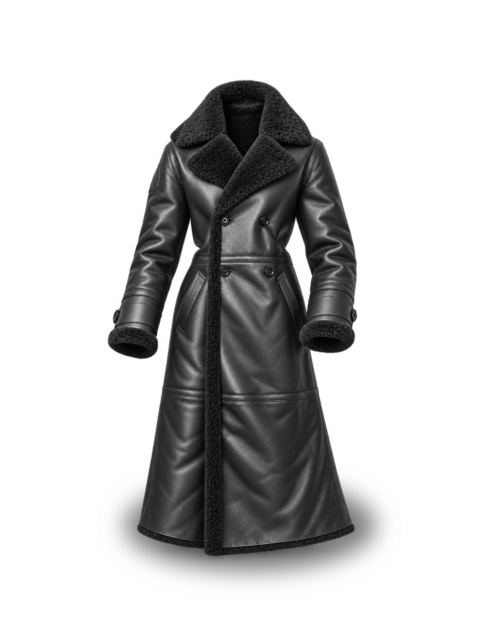 Belstaff Spruce Shearling Coat Lady, black