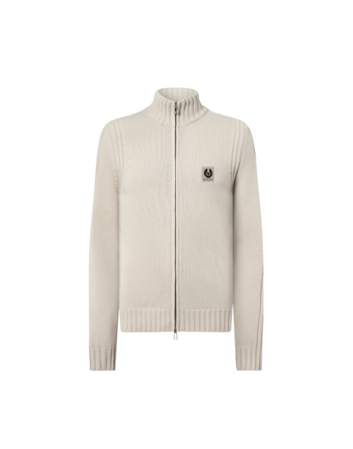 Belstaff Watch Zip Cardigan Man, pale stone