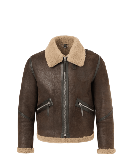 Belstaff Winterbrook Shearling Jacket Man, dark brown/sand