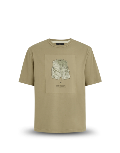 Belstaff Castmaster Graphic T Shirt Man, aloe