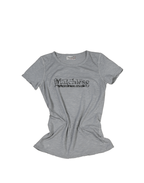Matchless T-Shirt Brand Patch für Damen, light grey