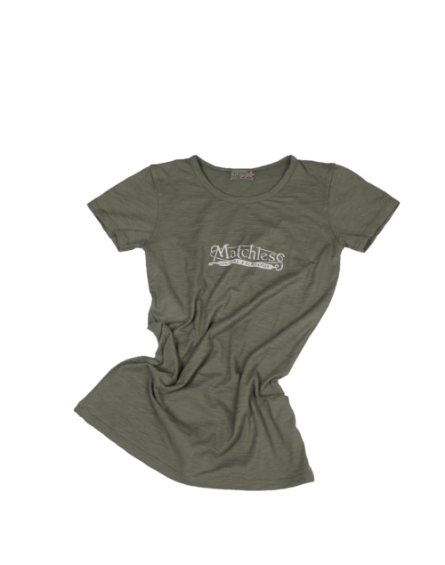 Matchless T-Shirt Brand Patch für Damen, military green
