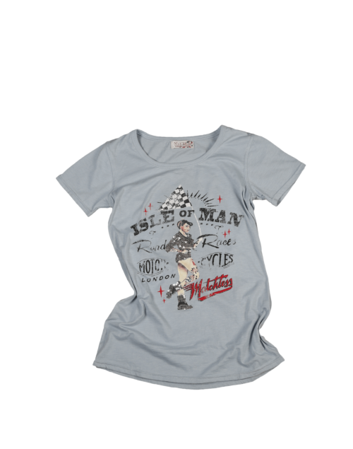 Matchless T-Shirt Isle of Man Patch für Damen, light blue