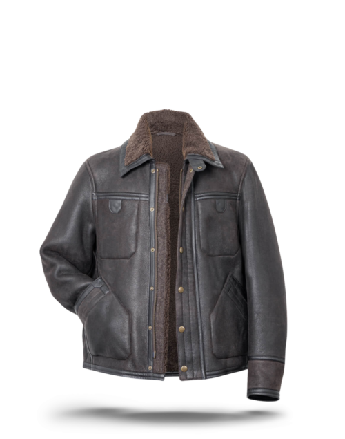 Meindl Matt Shearling Jacket Man, black olive