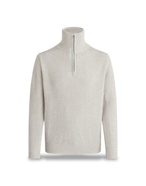 Belstaff Stanley Quarter Zip Jumper Man, moonbeam/old silver heather