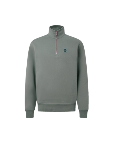 Belstaff Quarter Zip Sweatshirt Man, atlantic grey