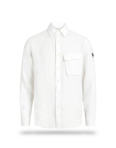 Belstaff Scale Linen Shirt Man, white