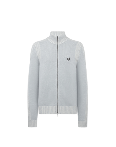 Belstaff Seasonal Watch Zip Jumper Man, quarry blue/ silver birch