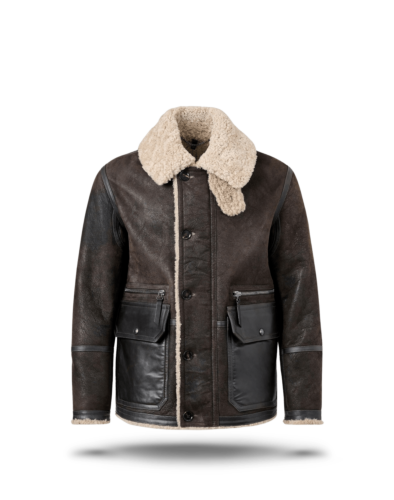 Belstaff Snowfield Shearling Coat Man, dark brown/sand