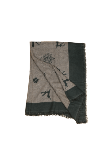 Habsburg Signature Print Cashmere Scarf, dark green