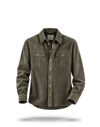 Meindl Little Rock Men`s Suede Shirt, racing green