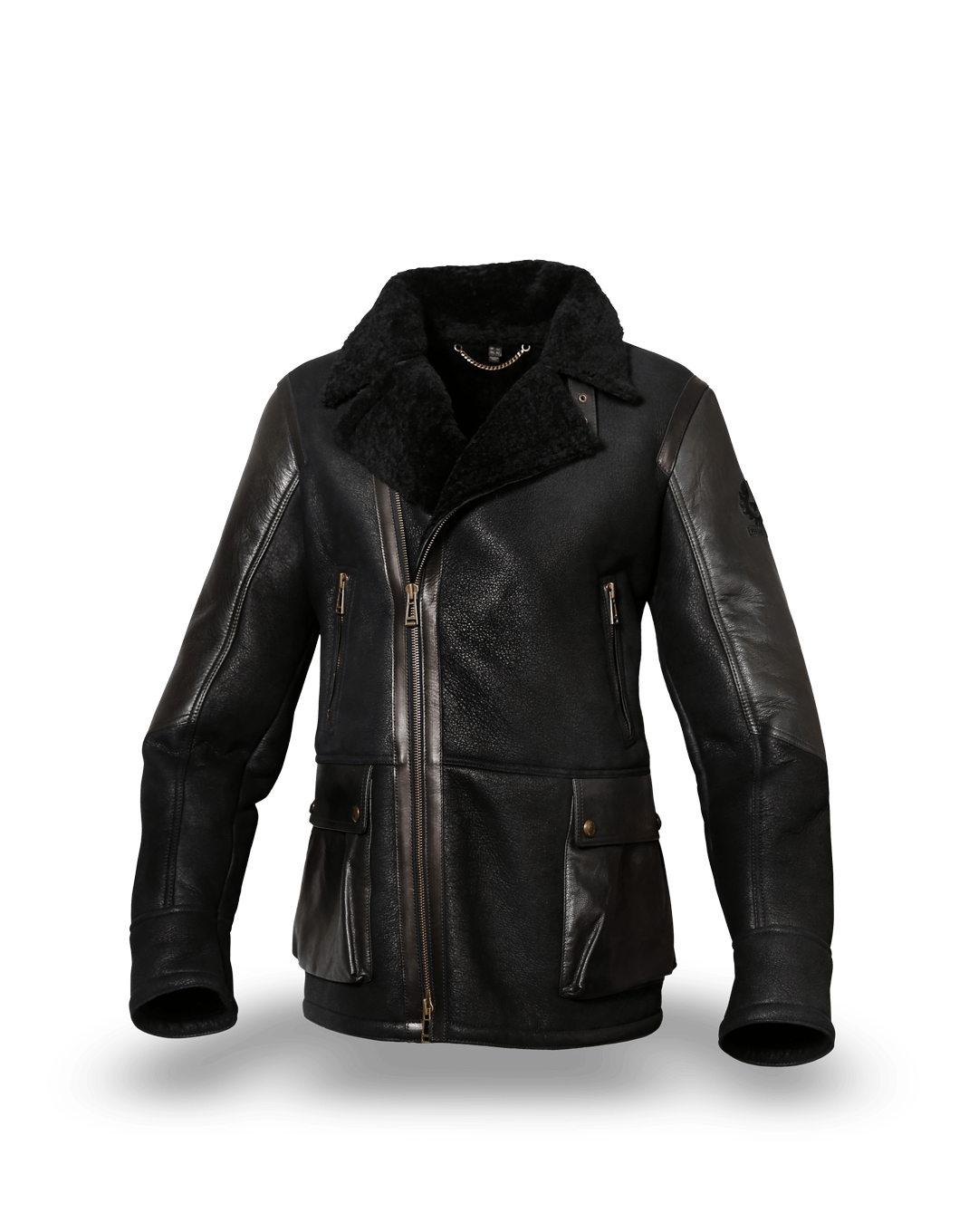 Belstaff Dennison Shearling Jacket Man, black/black | Gotlands Fashion