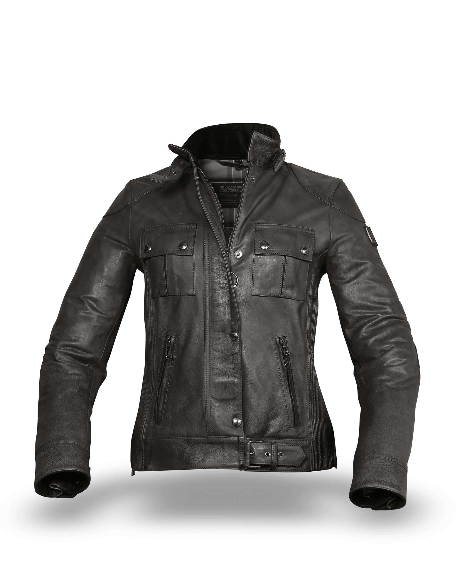 Belstaff leather jacket Gangster for women, dark grey | Gotlands Fashion