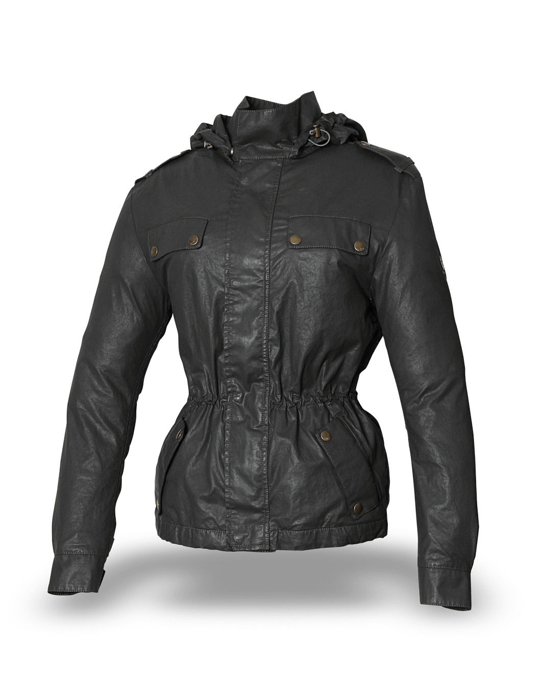 Leather jacket with best sale cotton sleeves and hood